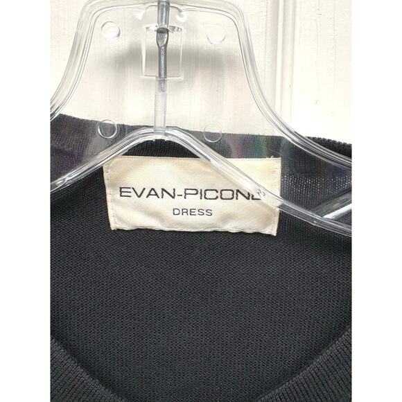 Evan-Picone Cotton Cardigan Black Cropped 3/4 Sleeve Shell Buttons Size S - Picture 2 of 5